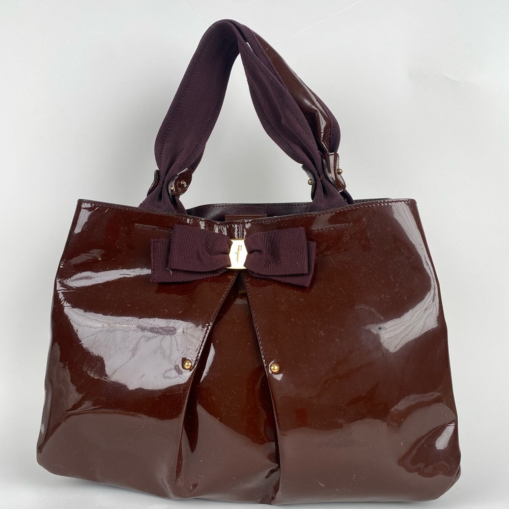 Elegant Brown Bow Tote Bag